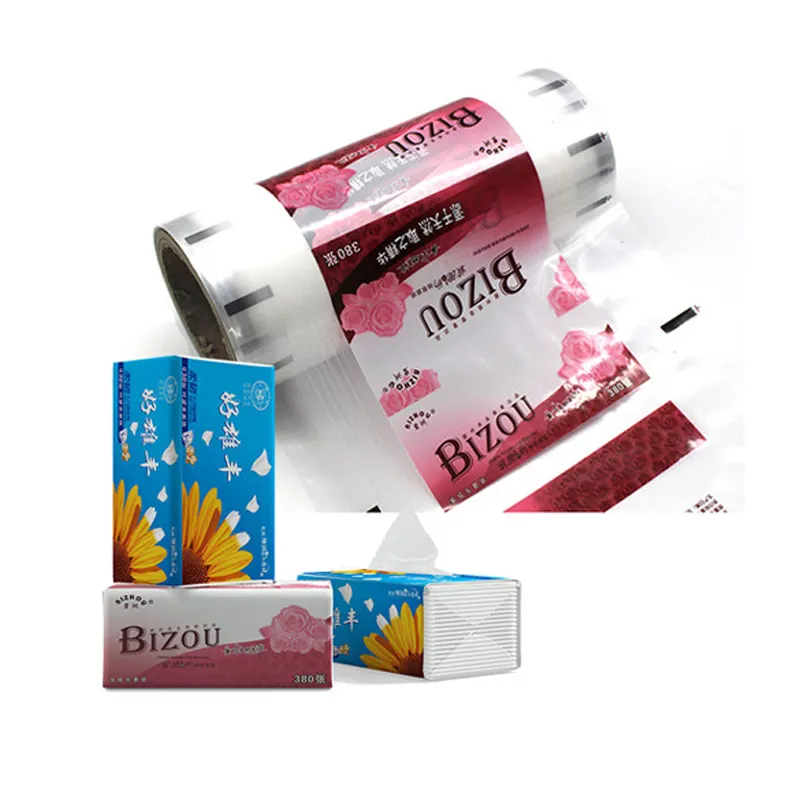 Baby Facial Clean Tissue Package Laminated Roll Film Flexible Package Sachet Roll Film For Automatic Machine