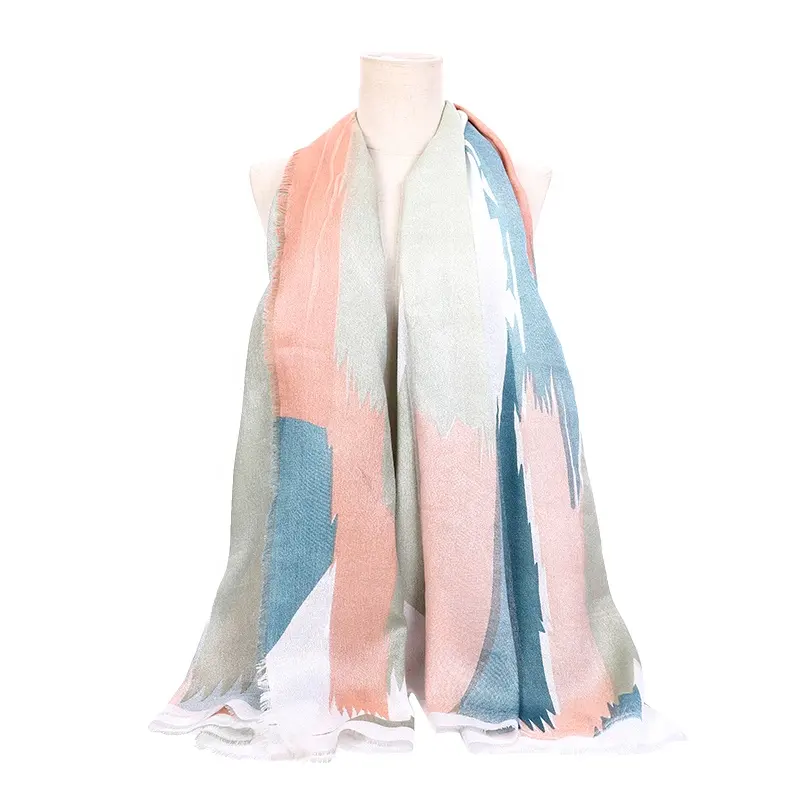 De Sjaal 2022 Premium Kwaliteit Nieuwe Ontwerp Winter Sjaal Onregelmatige Schilderen Hijab Sjaal Voor Vrouwen