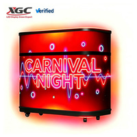 Comptoir de bar LED incurvé pour boîte de nuit KTV, écran mobile sur roulettes P2, lumière d'ambiance avec HDR10+, luminosité 600CD, garantie de 2 ans