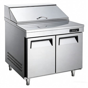 Réfrigérateur Commercial 1/2/3 Portes, Table de Préparation Sandwichs et Salades, Congélateur de Cuisine, Plateforme en Acier Inoxydable, Meilleures Ventes - Product Image 2