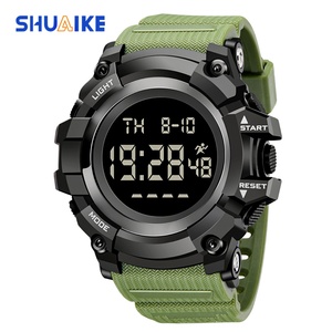 Montre-bracelet numérique sportive Shuaike 925 camouflage noir et vert pour hommes, prix de gros, vente chaude - Product Image 4