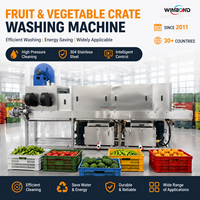 Machine de lavage industrielle pour caisses de légumes, équipement de nettoyage haute pression pour paniers