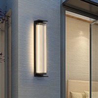 Lampe murale LED solaire extérieure étanche - Design minimaliste moderne en acier inoxydable, lumière blanche chaude 3500K