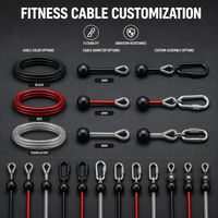 Câble de remplacement pour équipement de fitness SOLITE 4 mm en nylon enduit 7x19 résistant à l'usure