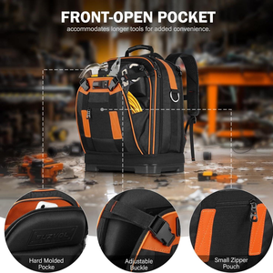 Electrician's Multi-Pocket Partition Waterproof Storage <b>Tool</b> <b>Backpack</b> Thickened Oxford Zipper 46x37x16 OEM Brand Model GJ-90 - Product Image 5