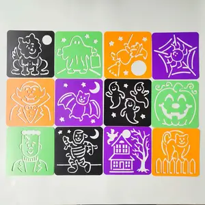जीएफ लोकप्रिय हॉट सेल हैलोवीन कस्टम आकार पुन: प्रयोज्य पेपर स्क्रैपबुक क्राफ्ट पीपी प्लास्टिक ड्राइंग पेंटिंग स्टैंसिल बच्चों के लिए