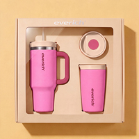 Nouveau Mug de Voyage en Acier Inoxydable 40oz avec Couvercle à Paille Rotative et Logo Personnalisé, Gobelet de Voiture avec Poignée, Ensemble de Tasses à Café
