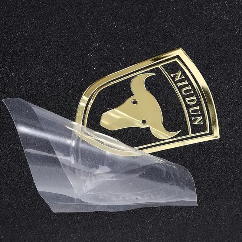 Transfer logosu gümüş altın Metal çıkartması DTF baskılı çıkartması marka şeffaf özelleştirilmiş lüks altın çıkartma kristal etiket parlak