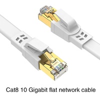 Câble Ethernet Cat 8 Cordon de raccordement RJ45 Câble LAN Ethernet CAT8 Cuivre pur Paire de câbles réseau plats blindés 10 Gigabit