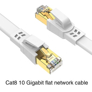 Cáp Ethernet CAT 8 RJ45 vá dây Ethernet LAN Cáp cat8 đồng nguyên chất 10 Gigabit cặp che chắn phẳng Mạng Cáp - Product Image 4