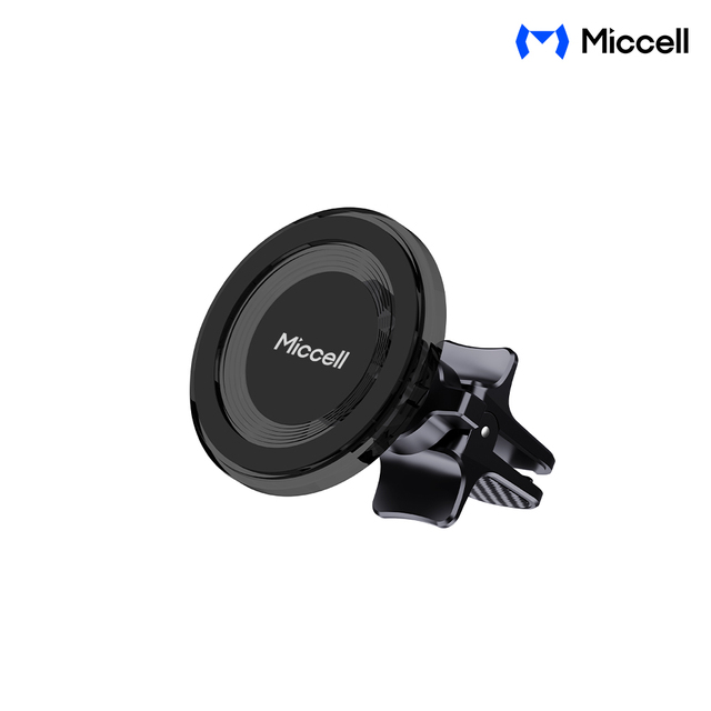 Miccell Wholesale OEM ABS Clip-on Mobile Phone Holder Aluminium Round Magnetic Car Phone Stand Use All Mobile Phones for Car Use