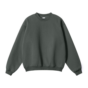 Maglione in pile di cotone 100% di lusso a girocollo con logo stampato personalizzato <span class=keywords><strong>felpe</strong></span> spesse stile oversize - Product Image 2