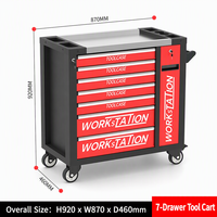 Chariot d'atelier en acier OEM ODM avec panneau latéral ouvrable, disposition de tiroirs personnalisable, couleur et taille sur mesure pour projet de réparation automobile