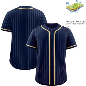 Pinstripe Baseball Jersey Unisex Short Sleeve Moisture Wicking Team Sports Uniform Regular Fit Sublimated Print - Product Image 3