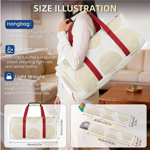 Sac de Mahjong Américain Pliable de Luxe en Toile, Ensemble Cosmétique Portable Trois Pièces, Grande Capacité, Support de Rangement Mahj-Tils, Multi-Couleurs - Product Image 5