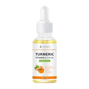 Private Label Cosmetics Turmeric And Vitamin C Dark Spots Remover Corrector Facial Serum Whitening Anti-aging Anti Acne