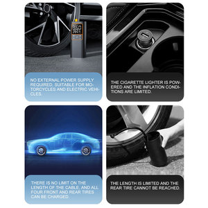 Xách Tay xe lốp máy bơm không khí xe máy xe đạp nệm không khí không dây hiển thị kỹ thuật số khẩn cấp ánh sáng ngân hàng điện - Product Image 6