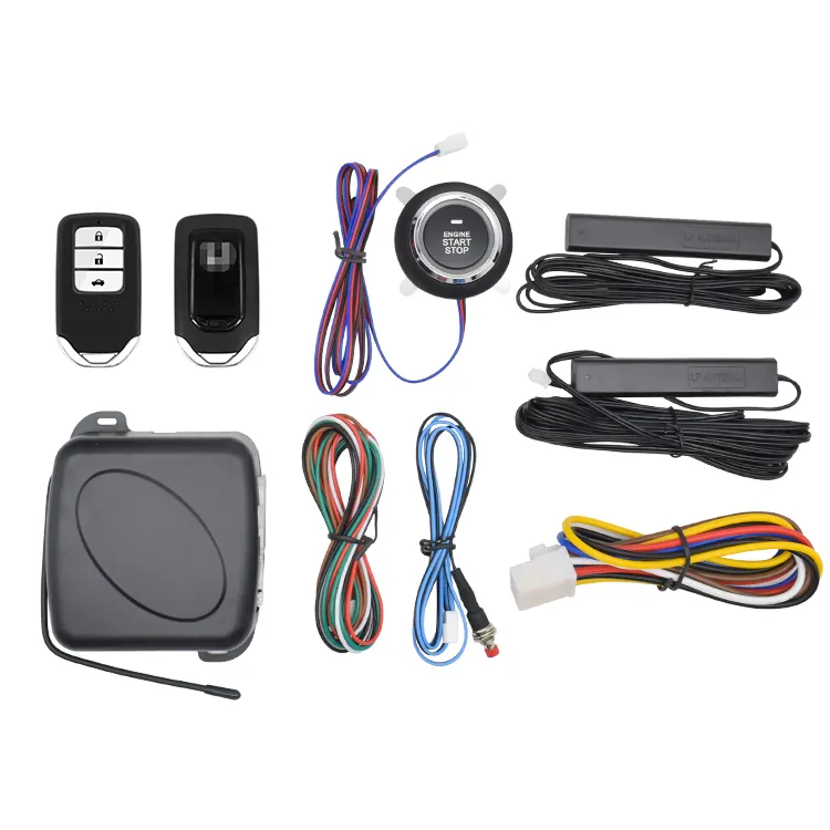 PKE Sistem Alarm Mobil, dengan Tombol Penghenti Mesin Nyala, Tombol Tekan Tanpa Kunci Pke