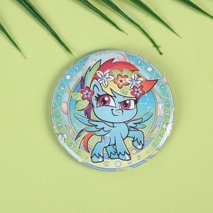 Venta caliente personalizado My Little <span class=keywords><strong>Pon</strong></span>. Y Rainbow Dash Cute Fan Merchandise Buzzy <span class=keywords><strong>Pin</strong></span> de esmalte de metal con insignia de acabado láser - Product Image 5