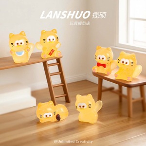 Resin Cartoon <b>Cat</b> <b>Night</b> <b>Light</b> DIY Jewelry Set Animal Shape Keychain Craft Accessory - Product Image 4