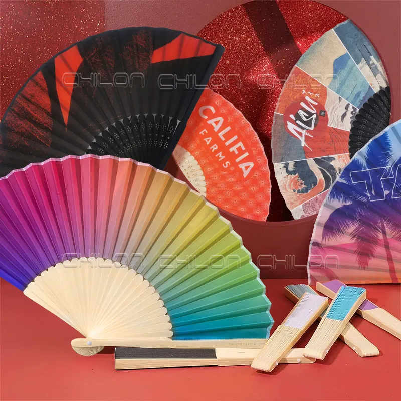 Promotional Custom Printed Bamboo Paper Folding Hand Fan