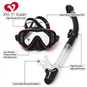 Masque de plongée en verre trempé XINYIXUAN avec tuba, anti-buée, étanche et réglable pour la plongée sous-marine et le snorkeling - Product Image 3