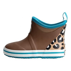 Bottes de pluie pour tout-petits à la mode, imprimé vache et guépard, imperméables, antidérapantes, pour garçons et filles - Product Image 5