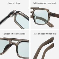 Lunettes de soleil OEM en marque blanche, vente en gros directe usine, support logo personnalisé, monture noire, verres orange, lunettes de mode