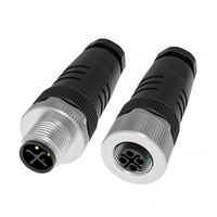 Cable de sensor M12 recto con sobremoldeado de plástico, conector de termopar M12 de 2, 3, 4, 5, 6, 8, 12 y 17 pines