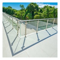 Poteaux et pinces en acier inoxydable et verre modernes CBMmart pour garde-corps de balcon et de terrasse - Taille personnalisable