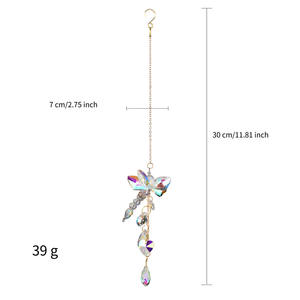 زخارف الفناء المصنوعة يدويا فراشة الكريستال صائدة الشمس نافذة ديناميكية صائدة الشمس الكريستال اليعسوب المنشور - Product Image 4