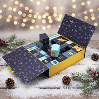 Calendriers de l'Avent, boîte-cadeau magnétique à double porte, surprise de Noël, boîte à chocolat, dessert, emballage en papier rigide, gaufrage dur