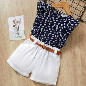 Nuovo Stile Set di <span class=keywords><strong>Abbigliamento</strong></span> Estivo per Bambine, T-Shirt a Maniche Corte e Pantaloni/Vestito, Completo 2 Pezzi per Bambini - Product Image 4