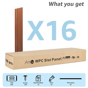 Contatta il Servizio Clienti per Campioni Gratuiti di Pannelli WPC per Rivestimenti, Confezione da 16 Pezzi 48x6 Pollici, Decorazioni 3D per Interni Domestici - Product Image 4