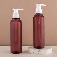200ml 500ml Ambre Brun Givré Mat Soins De La Peau Lavage Des Mains Shampooing Personnalisé Rechargeable PET Bouteille En Plastique