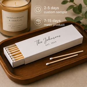 Personalized Modern Safety Printing Custom Bulk Recyclable White <strong>Match</strong> <strong>Boxes</strong> with Long Sticks - Product Image 3