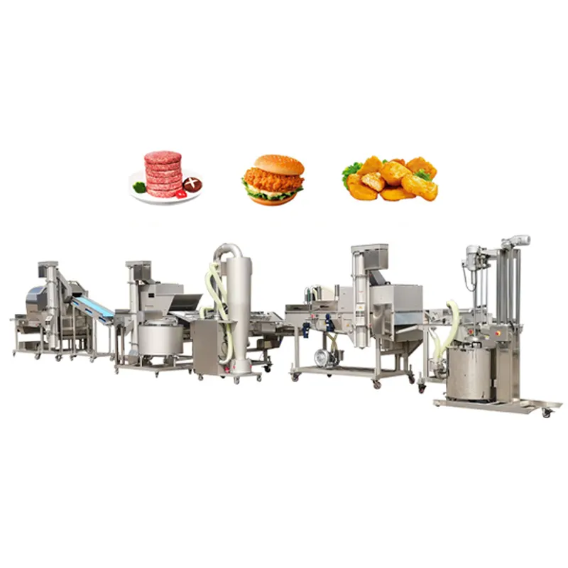 full automatic chicken nuggets making forming machine maker burger chicken nuggets production line