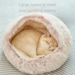 Cama para Gatos de Felpa, Cálida para Invierno, Caseta para Mascotas, Gatitos y Perros, Universal para las Cuatro Estaciones, Cerrada para Dormir - Product Image 3