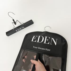 Sac de rangement en PVC de bonne qualité pour perruque, sac d'emballage pour extensions de cheveux avec cintre - Product Image 4