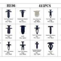 HE06 415 pièces 18 tailles Kit de clips de fixation automobile pour garnitures de porte et panneaux