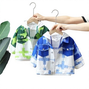 Ensemble deux pièces pour garçons Printemps-Automne 2025 : <span class=keywords><strong>Sweat</strong></span>-shirt et veste en jean en Spandex/Coton – Tendance et festif pour bébés - Product Image 1