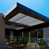 Luxury Garden Patio Aluminum Pergola Pavilion Gazebo with Retractable Canopy Shades