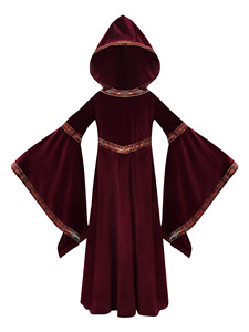 <span class=keywords><strong>Disfraz</strong></span> de bruja para niñas, <span class=keywords><strong>disfraz</strong></span> de Carnaval de Halloween, <span class=keywords><strong>hechicera</strong></span> Medieval, vestido gótico pagano de terciopelo con capucha, capa de mago vampiro - Product Image 6