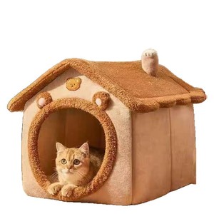 Casa y Cama Cálida para Mascotas en Invierno, para Gatos y Perros, Apta para Todas las Estaciones, Desmontable y Lavable, Cama para Gatos y Artículos para Mascotas - Product Image 1