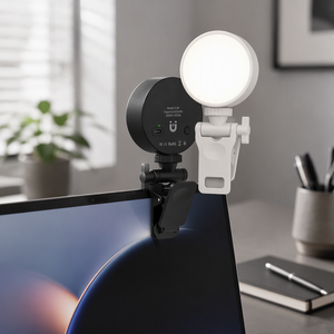 Soporte de Teléfono ODM con Luz de Relleno, Abrazadera para Teléfono con Tornillo de 1/4 Pulgada, Zapata Fría, Clip de Resorte Ajustable de 120 Grados para Portátil, Venta al por Mayor ODM - Product Image 2