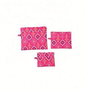 Nuevo Set de 3 Organizadores de Equipaje Plegables de Poliéster con Patrón Geométrico y Cierre de Cremallera - Product Image 4
