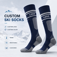 Chaussettes de ski personnalisées avec logo, chaussettes longues pour sports d'hiver, chaussettes chaudes respirantes et rembourrées pour snowboard, randonnée, OEM