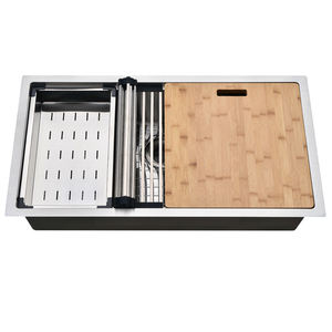 Estación de trabajo <span class=keywords><strong>titok</strong></span> Amazon, multifuncional, todo en uno, fregadero de cocina hecho a mano de acero inoxidable SUS304 con escalón de cornisa, gran oferta - Product Image 1