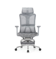 Chaise ergonomique en maille à fonctions complètes avec glissière de siège et appui-tête réglable