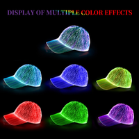 Gorra de béisbol creativa con luz LED Multicolor, accesorio brillante de fibra óptica para fiestas, conciertos, enfoque de neón llamativo